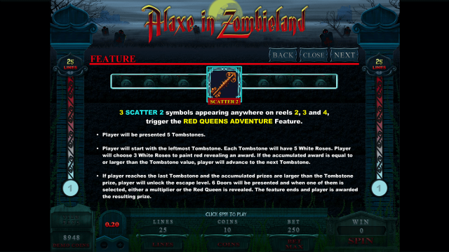 Игровой интерфейс Alaxe In Zombieland 8